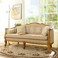 法式乡村布艺沙发 小户型仿古家具定制定做 美式三人布艺沙发