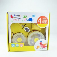 304不锈钢韩式儿童餐具动物乐园四件套宝宝饭碗汤碗饮水杯饭勺子